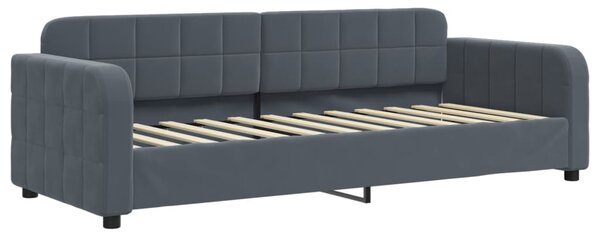 Dnevni krevet na razvlačenje tamnosivi 80 x 200 cm baršunasti - Siva / 80 x 200 cm