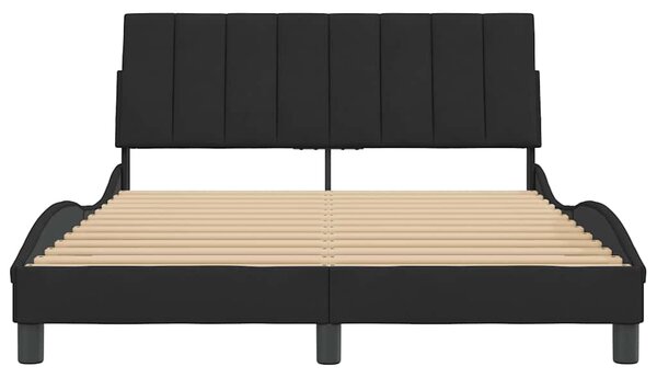Okvir kreveta bez madraca Hanko crni 120 x 200 cm baršunasti - Crna / 120 x 200 cm