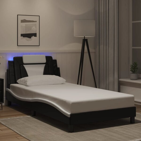 Okvir kreveta Viana s LED-om bez madracacrno-bijeli 100 x 200 cm - Crna / 100 x 200 cm