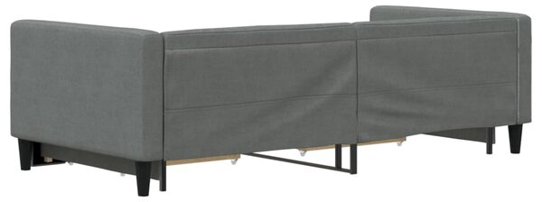 Dnevni krevet na razvlačenje i ladice tamnosivi 90 x 200 cm - Siva / 90 x 200 cm