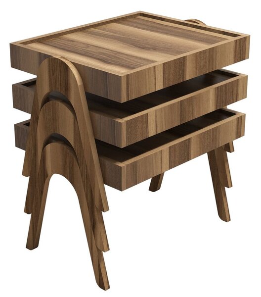 Woody Fashion Set stolića ROMA WALNUT, Roma - Walnut