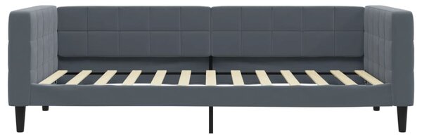 Dnevni krevet s madracem tamnosivi 90 x 200 cm baršunasti - Siva / 90 x 200 cm