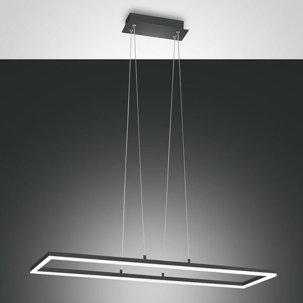 Fabas Luce Bard LED visilica, 92x32 cm, antracit, prigušiva, Crno, Dnevni boravak/blagovaonica, Metal