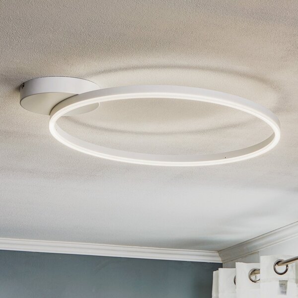 Fabas Luce LED stropna svjetiljka Giotto 1 žarulja, bijela, prigušiva, Bijela, Dnevni boravak/blagovaonica, Metal