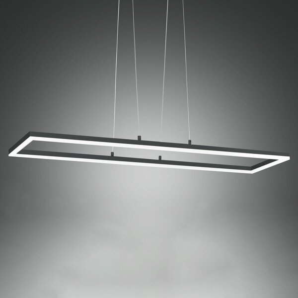 Fabas Luce Bard LED visilica, 92x32 cm, antracit, prigušiva, Crno, Dnevni boravak/blagovaonica, Metal