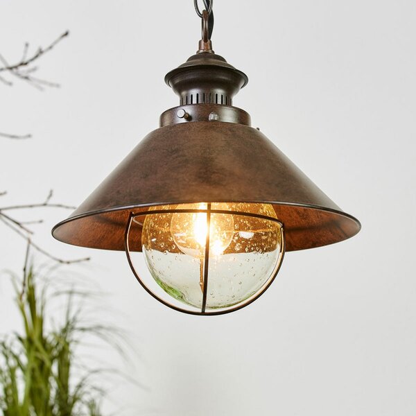 FARO BARCELONA Viseća svjetiljka Nautica Ø 26 cm, Smeđa / hrđa, Metal