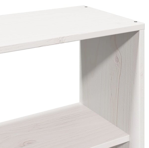 Krevet s regalom z knjige bez madraca bijeli 140x190cm borovina - Smeđa / 140 x 190 cm