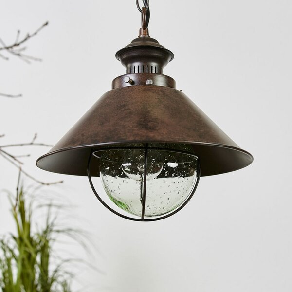FARO BARCELONA Viseća svjetiljka Nautica Ø 26 cm, Smeđa / hrđa, Metal