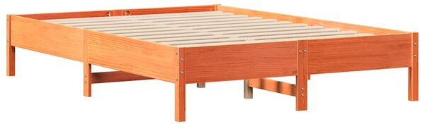Krevet s regalom za knjige bez madraca 120 x 200 cm od borovine - Smeđa / 120 x 200 cm