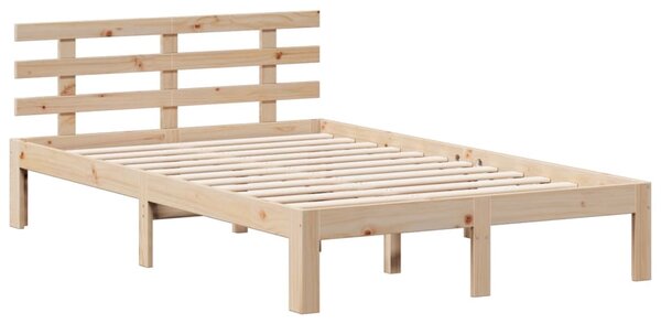 Krevet s regalom za knjige bez madraca 135x190 cm od borovine - Smeđa / 135 x 190 cm