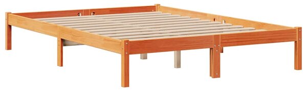 Krevet s regalom za knjige bez madraca 140 x 190 cm od borovine - Smeđa / 140 x 190cm