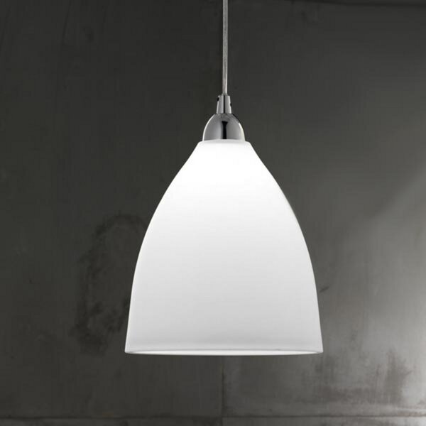 Fabas Luce Staklena viseća svjetiljka PROVENZA 20 cm bijela, prigušiva, Bijela, Dnevni boravak/blagovaonica, Staklo