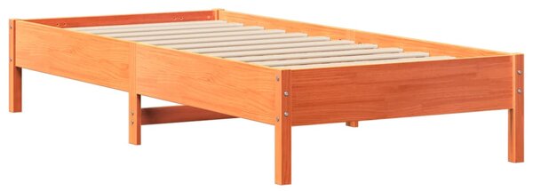 Krevet s regalom za knjige bez madraca 75 x 190 cm od borovine - Smeđa / 75 x 190 cm