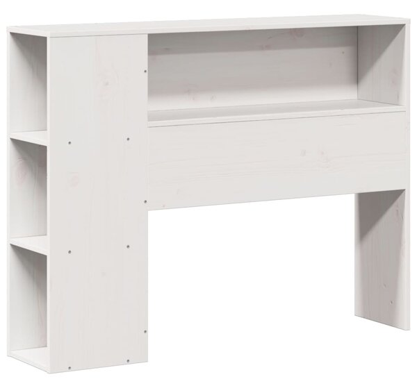 Krevet s regalom za knjige bez madraca bijeli 75x190cm borovina - Bijela / 75 x 190 cm