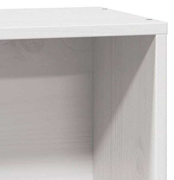 Krevet s regalom za knjige bez madraca bijeli 75x190cm borovina - Bijela / 75 x 190 cm