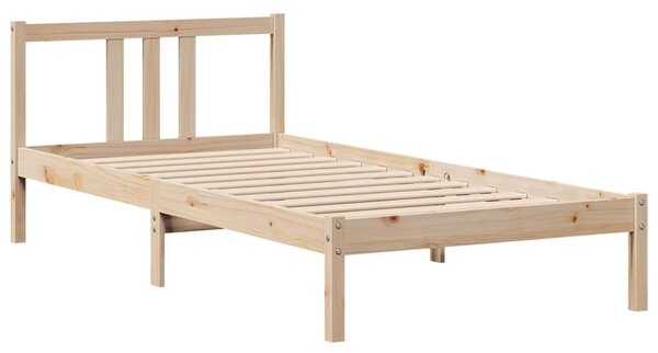 Krevet s regalom za knjige bez madraca 75x190 cm borovina - Smeđa / 75 x 190 cm