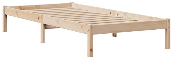Krevet s regalom za knjige bez madraca 90x190 cm od borovine - Smeđa / 90 x 190 cm