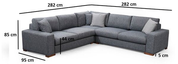 Atelier Del Sofa Kutna garnitura LOOP 7, antracit, Loop 7