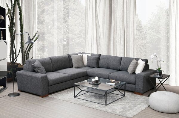 Atelier Del Sofa Kutna garnitura LOOP 7, antracit, Loop 7