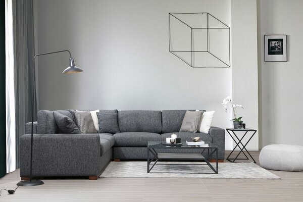 Atelier Del Sofa Kutna garnitura LOOP 7, antracit, Loop 7