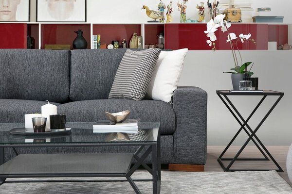 Atelier Del Sofa Kutna garnitura LOOP 7, antracit, Loop 7