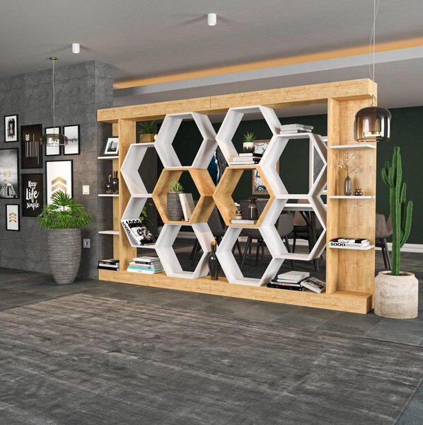 Zondo.hr Regal Salix (bijela + hrast). Akcija -30%. 1102597