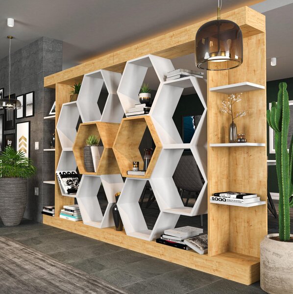 Zondo.hr Regal Salix (bijela + hrast). Akcija -30%. 1102597