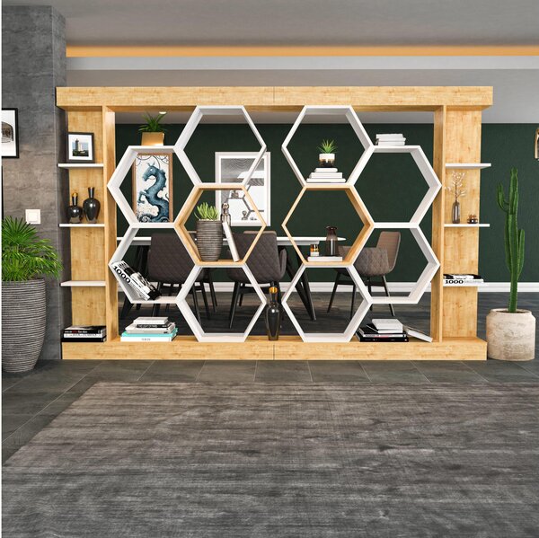 Zondo.hr Regal Salix (bijela + hrast). Akcija -30%. 1102597