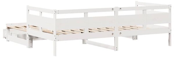 Dnevni krevet na razvlačenje s ladicama bez madraca 80x200 cm - Bijela / Default