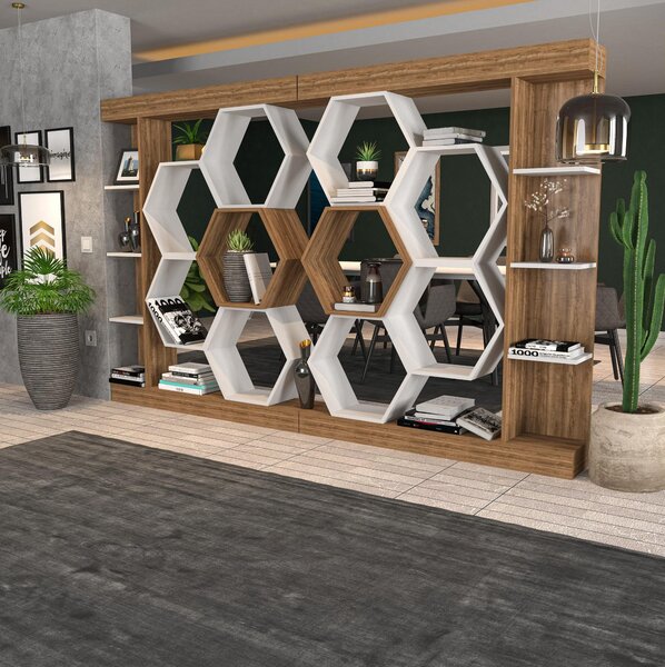 Zondo.hr Regal Salix (bijela + orah). Akcija -30%. 1102598