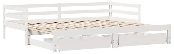 Dnevni krevet na razvlačenje s ladicama bez madraca 90 x 190 cm - Smeđa / 90 x 190 cm
