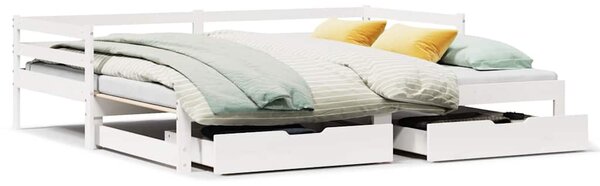 Dnevni krevet na razvlačenje s ladicama bez madraca 90 x 190 cm - Smeđa / 90 x 190 cm