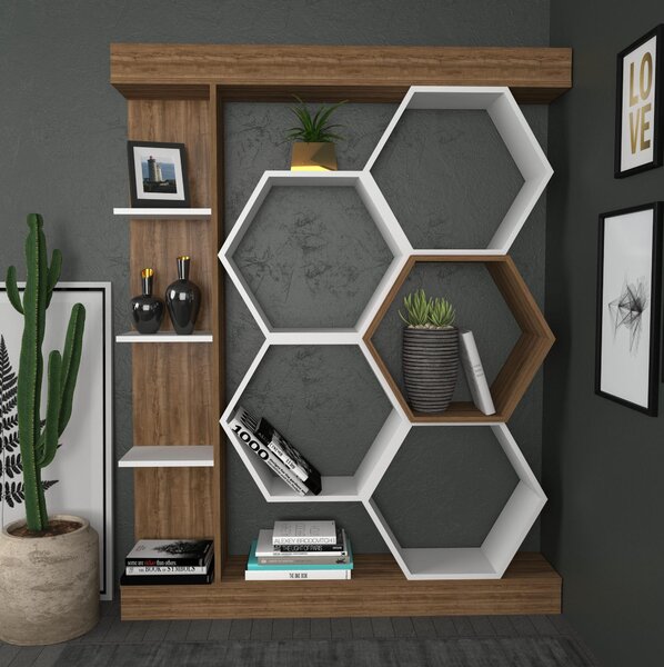 Zondo.hr Regal Salix (bijela + orah). Akcija -30%. 1102598