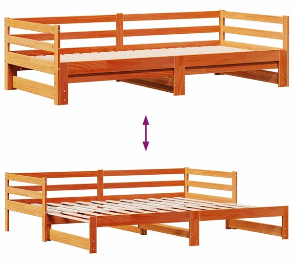 Dnevni krevet na razvlačenje bez madraca voštano smeđi 80x200cm - Smeđa