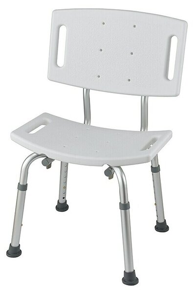 Careosan Stolica za kupaonicu (75 cm - 92 cm, Opteretivost: 110 kg, Bijelo-srebrne boje)