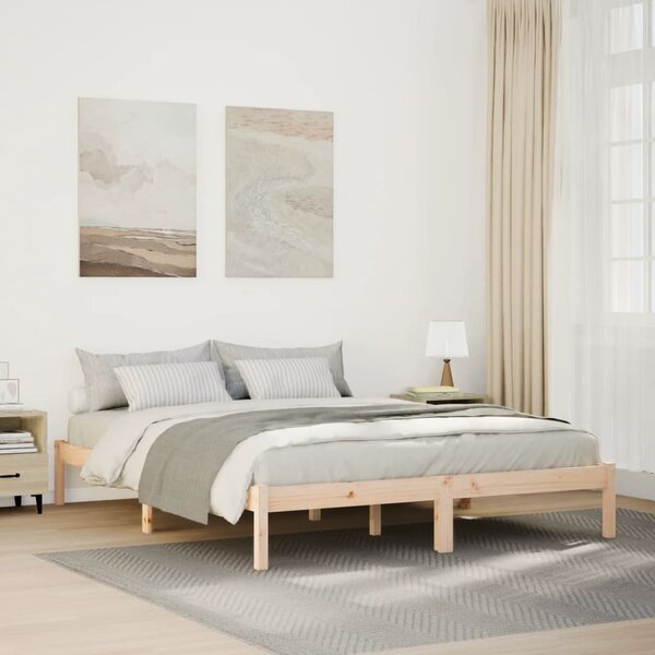 Dugi okvir kreveta bez madraca 140 x 210 cm od borovine - Smeđa / 140 x 210 cm