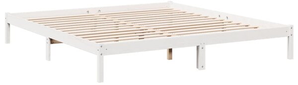 Dugi okvir kreveta bez madraca bijeli 200 x 220 cm od borovine - Bijela / 200 x 220 cm
