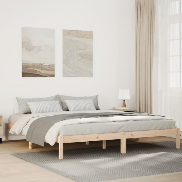 Dugi okvir kreveta bez madraca 180 x 220 cm od borovine - Smeđa / 180 x 220 cm