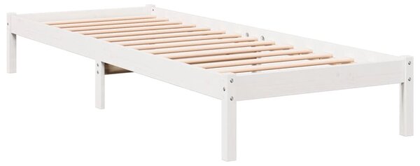Dugi okvir kreveta bez madraca bijeli 100 x 220 cm od borovine - Bijela / 100 x 220 cm
