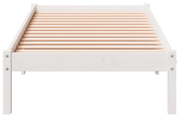 Dugi okvir kreveta bez madraca bijeli 100 x 220 cm od borovine - Bijela / 100 x 220 cm