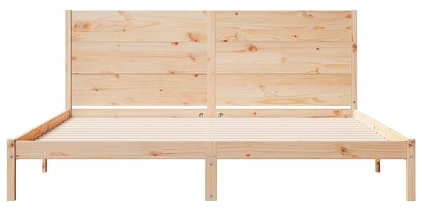 Dugi okvir kreveta bez madraca 200 x 220 cm masivno drvo - Smeđa / 200 x 220 cm