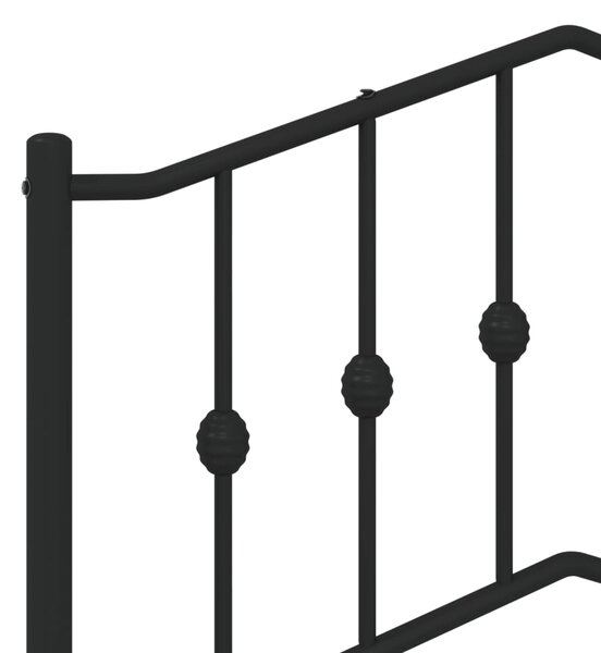 Metalni okvir kreveta s uzglavljem i podnožjem crni 75 x 190 cm - Crna / 75 x 190 cm