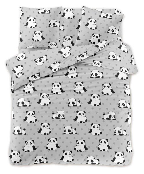 Posteljina od mikrovlakana PANDA siva Dimenzije posteljine: 70 x 80 cm | 140 x 200 cm