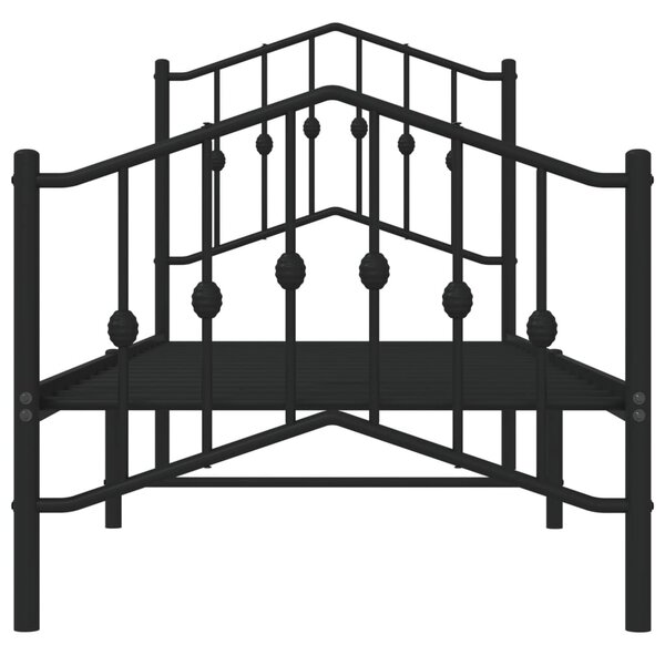Metalni okvir kreveta s uzglavljem i podnožjem crni 75 x 190 cm - Crna / 75 x 190 cm