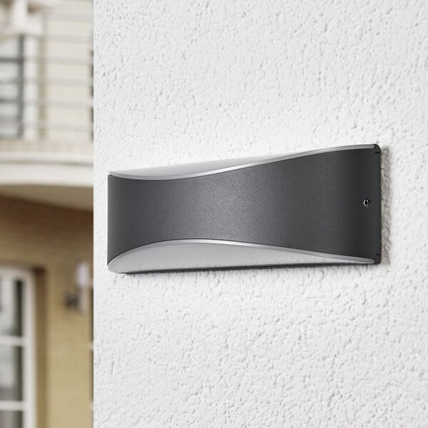Lucande LED vanjska zidna svjetiljka Akira, antracit, metal, 23cm