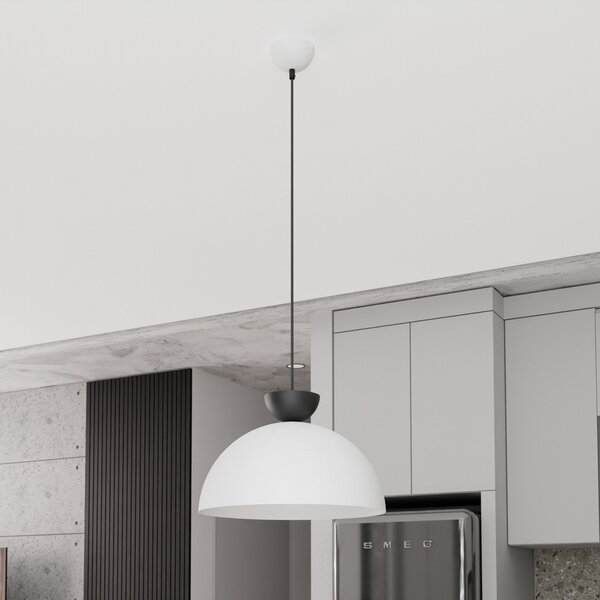 EMIBIG LIGHTING Viseća lampa Lunaro, bijela, Ø 40 cm, metalna, prigušiva, Bijela, Dnevni boravak/blagovaonica, Metal