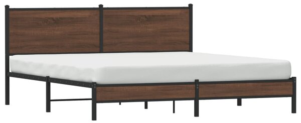 Metalni okvir kreveta bez madraca smeđa boja hrasta 180x200 cm - Smeđa / 180 x 200 cm