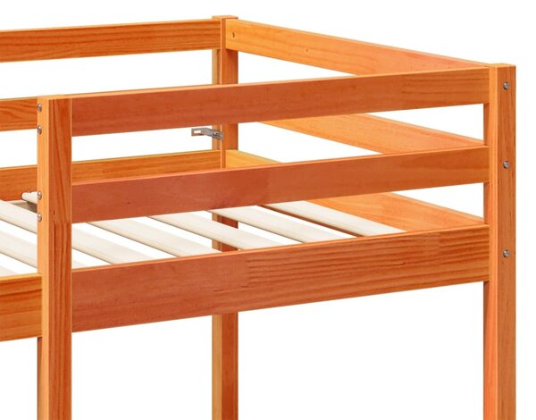Okvir kreveta na kat sa stolom i stolicama 75x190 cm borovina - Smeđa / 75 x 190 cm