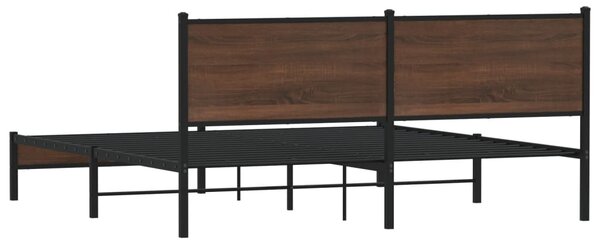 Metalni okvir kreveta bez madraca smeđa boja hrasta 180x200 cm - Smeđa / 180 x 200 cm