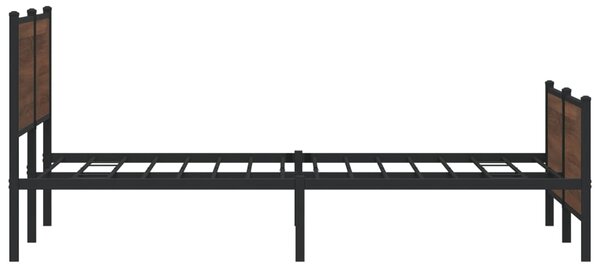 Metalni okvir kreveta bez madraca smeđa boja hrasta 200x200 cm - Smeđa / 200 x 200 cm